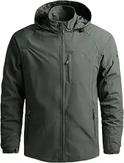 [JEShifangjiusu] Mens Mountain Waterproof Jacket Lightweight Rain Windbreaker Raincoat Winter Warm Hooded Snow Coat With Pocket