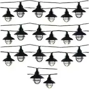 (3 Sets) 20-Light Solar Black Integrated LED Nautical String Lights, 19.25 Ft.