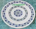 36" White Coffee Center console Table Top Inlay blue lapis kitchen Room Decor