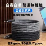 現貨 磁吸收納數据綫 PD快充 USB充電線 TYPE-C車載充電線 適用 IPHONE 15 OPPO IPAD 三星