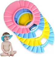 Safe Shampoo Bathing Cap Hat, ewinever 4PCS Bath Protection Eyes & Face Cap Soft Adjustable Visor Hat For Toddler, Baby Kids, Children
