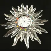 SWAROVSKI SOLARIS TABLE CLOCK Crystal 2.5" tall NEW IN BOX Austria #221-626