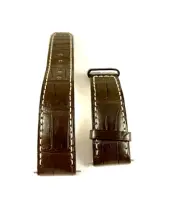 Authentic Baume Mercier Dark Brown Leather Watch Band for Deployant Clasp 20mm