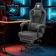 Ergonomic Gaming Chair with Footrest - High Back Swivel Computer Office Chair Height Adjustable Desk Chair Reclining Racing Game Chair w/Armrest Headrest Exective Task Chair (Grey)