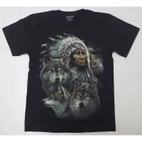 在飛比找蝦皮購物優惠-印地安酋長印第安人野狼動物短袖T恤