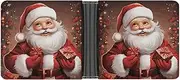 [QSKDLAC] Leather Wallet Slim Durable Credit Card Holder Personalized Santa Claus Xmas Gifts Printing Wallet For Men & Women Perfect For Work Travel, style, One size, Foldable Pu Wallet, Style, One size