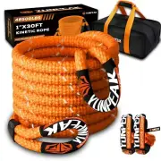 1" x 30ft Kinetic Recovery Tow Rope 48,500lbs Heavy Duty Offroad Kit Snatch S...