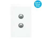Clipsal Saturn 2 Gang Grid & Plate Pure White