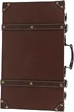 Alipis Vintage Leather Trunk Storage Box Retro Decorative Chest for Clothing Store Display for Photo Props and Window Dressing Design