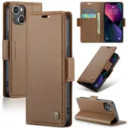 CaseMe iPhone 13 mini Folio Wallet Case Cover Apple Side Closure 13mini [Brown]