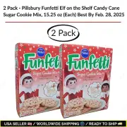2 Pack - Pillsbury Funfetti Elf on the Shelf Candy Cane Sugar Cookie Mix 2/28/25