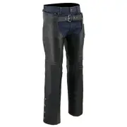 Milwaukee Leather Chaps for Men's Black Premium Leather Fully Lined - Coin Po...