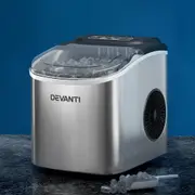 12kg Ice Maker Machine w/Self Cleaning Portable 2L Silver