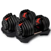 2 x 24kg Adjustable Dumbbells Home Gym Weights Fitness Set