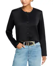 Leset Crewneck Button Front Cardigan