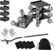 Furniture Dolly,Furniture Mover Pro Set,Furniture Lifter with 5 360° Rotatable Rubber Universal Wheels，Carbon Steel Panel Furniture Movers，Maximum Load 2000LBS.