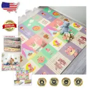 Safari Party Foldable Baby Play Mat - Waterproof & Portable Kids Foam Mat 78x70