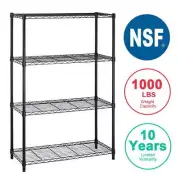4 Shelf Wire Storage Shelf Unit Garage Metal Heavy Duty Adjustable 1000 LB
