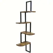 NNETM Rustic Wood Floating Corner Shelf