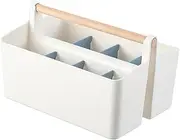 TENOL Desktop Organizer Pencil Holder Adjustable Portable Remote Holder Cosmetic Storage Box for Desktop Bathroom Media Controllers, Blue