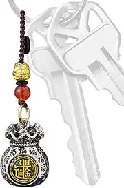 [Generic] Chinese Lucky Charm Chinese Lucky Charm | 3D Rotating Money Bag Keychain - Daily Prosperity Car Pendant, Handbag and Backpack Charm Pendant Key Chain for
