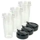 3 Pack 24 oz Smoothie Cup with To-Go Lid Replacement for Oster Pro 1200 Blender