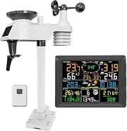 Digital Weather Station with Outdoor Sensor, Multifunctional Wireless Weather Clock, Temperature Humidity Air Pressure Wind/Rain Gauge Moon Phase, Weather Forecast for Home Garden
