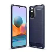 2PCS Soft Cover For Xiaomi Redmi Note10S Carbon Fiber Case For Redmi Note10S Capa Shockproof TPU Fundas For Redmi Note10S - Navy Redmi Note10S