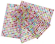 Angoily 4 Sheets Round Nail Gems Sparkling Rhinestones for Nail Art Face and DIY Crafts Safe Stickers for Versatile Manicure Decor and Creative Projects