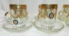 Gold Turkish Tea Glass Set 6 Cups & Saucers Italian inspired Crystal New/Old