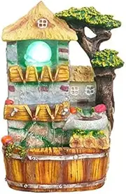 ARTINEST Multicolor 2 Step Jungle Water Fountain for Kids Room Indoor Garden Water Fountain with Crystal Ball Led Light and Adjustable Speed Control Pumpcm (Size: 40 x 21 x 18 cm)