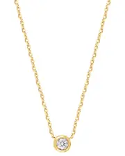 14K Over Silver 0.20 ct. tw. Lab Grown Diamond Solitaire Pendant Necklace