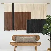 Macrame Wall Hanging Large Dip Dye Tapestry Fiber Wall Art Boho Bedroom Décor 59''W*35''L