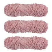 3 Skeins Chenille Yarn Soft Blanket Yarn 3x100gr/3.5oz (3x131yds) Light Pink