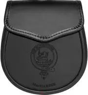 MacHardie Leather Day Sporran Scottish Clan Crest