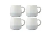 4PK Mikasa 400ml Reactive Glaze Coffee Mug Cup Stoneware Drinkware w Handle Grey