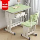 Adjustable Height Kids Study Desk Chair Set Student Writing Table Storage Drawer