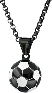 [TenrSteel] Baseball Soccer Football Necklaces for Men Sports Jewelry Gifts Stainless Steel Pendant Chain Mens Jewelry