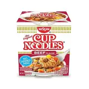 Nissin Cup Noodles Ramen Noodle Soup Beef 2.25 Oz Pack of 12