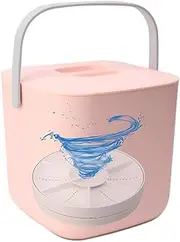 Portable Mini Dishwasher, 21 X 21 X 20CM 360° Deep Clean, Artificial Vortex and Sound Countertop Dishwasher for Dishware Fruit Vegetable, Pink