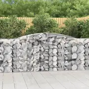 Arched Gabion Baskets 2 pcs 400x50x100/120 cm Galvanised Iron vidaXL