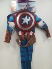 Rubies Marvel Boy's Captain America Jumpsuit, Shield & Mask Costume s 4-6 #t6