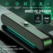 USB Wired Laptop PC Speakers LED Light with Knob Desktop Computer Speaker Stereo