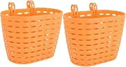 LAPYAPPE 2Pcs Detachable Bike Basket Lightweight Plastic Storage Container for Boys and Easy to Attach Handlebar Accessory for Outdoor Leisure Rides