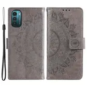 For Nokia G21/g11 Pu Leather Phone Flip Cover, Wallet Stand Design Anti-collision Imprinted Mandala Flower Phone Case