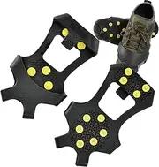 [Aiying] Ice Cleats, 10 Teeth Anti Slip Ice Snow Grips, Ice Grippers Traction Cleats, Snow Shoe Cleats Grips Crampons for Ski Hiking Arch-au