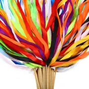 100Pcs Wedding Party Ribbon Streamers Sticks for Wedding Party Multicolored