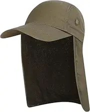 [Generic] Men UPF 50+ Sun Cap Wide Brim Fishing Sun Cap Hat with Neck Flap