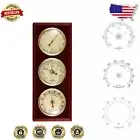 Cherry Wood Traditional Weather Station - Precision Thermometer and Barometer
