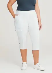 [Virtuelle] Taking Shape Castaway Cargo Crop Pant Size 12 in White, Viscose - Plus Size Women's Shorts White